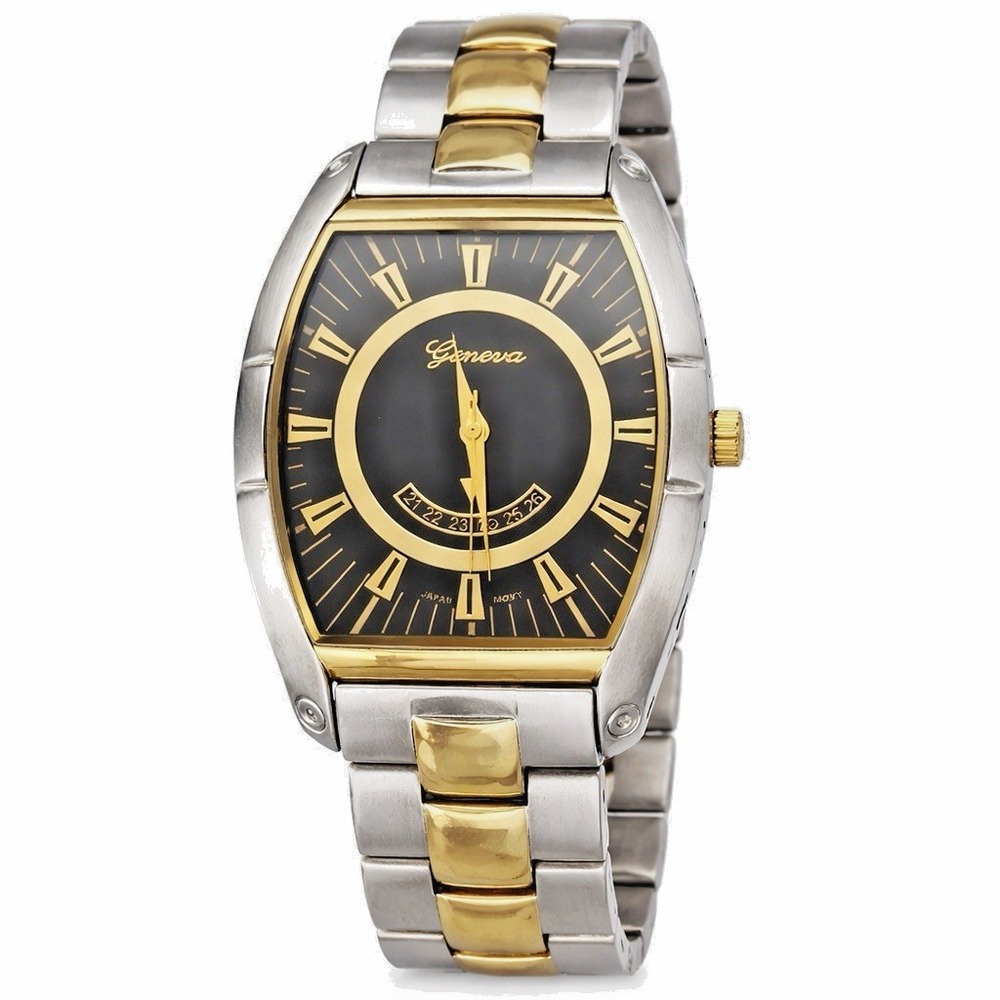 Geneva No. 7420 Men's Quartz Watch Two-Tone Stainless Steel Japan Movt Un-Tested